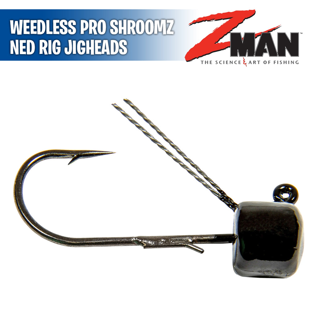 thumbnail interactive-video image 1 of Z-Man Pro ShroomZ Weedless Jig Heads – 4-Pack, Choose Your Weight & Color (FPHW-PK4) 1 of 4