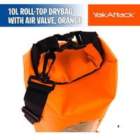 10L Roll-Top Drybag with Air Valve, Orange - YakAttack