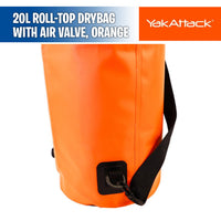 10L Roll-Top Drybag with Air Valve, Orange - YakAttack