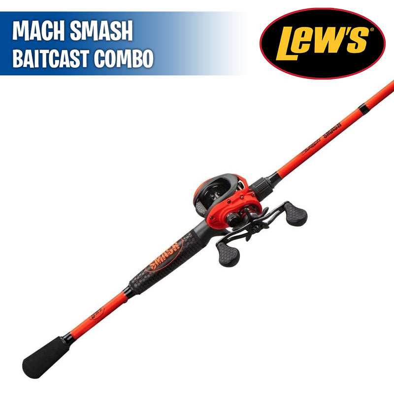 Baitcast Combo Lews Fishing Rods Walmart Lews Smash Baitcaster