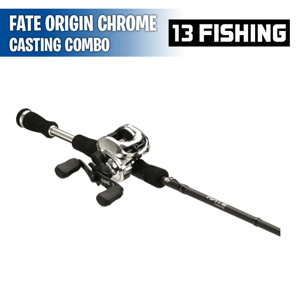 13 fishing origin chrome casting reel 13 Fishing Fate Chrome/Origin - 7'4" H Combo end features with one of a kind cosmetics 13 Fishing Origin F1 Fishing