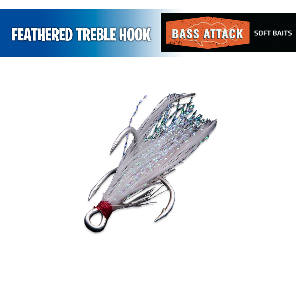 Feathered Treble Hooks - Bass Attack