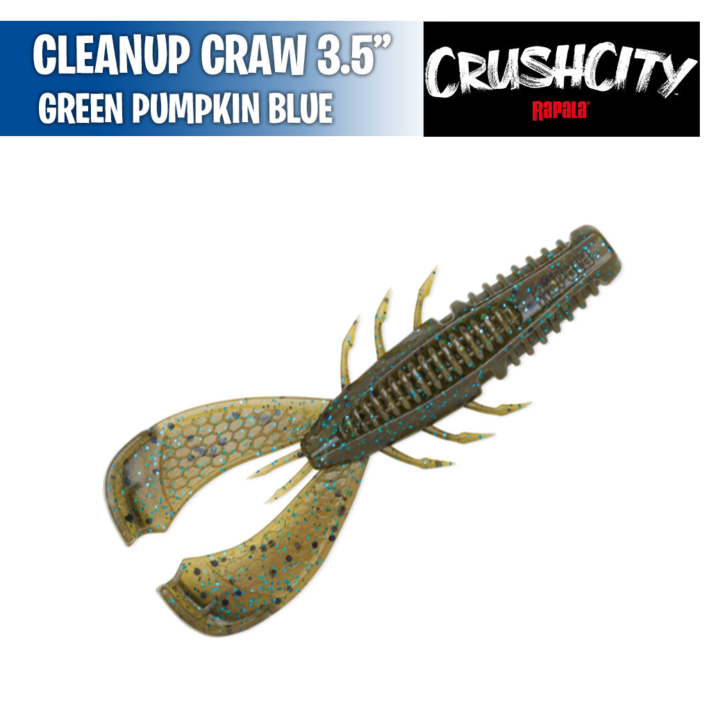 Rapala Crush City Cleanup Craw Black Blue Green Pumpkin