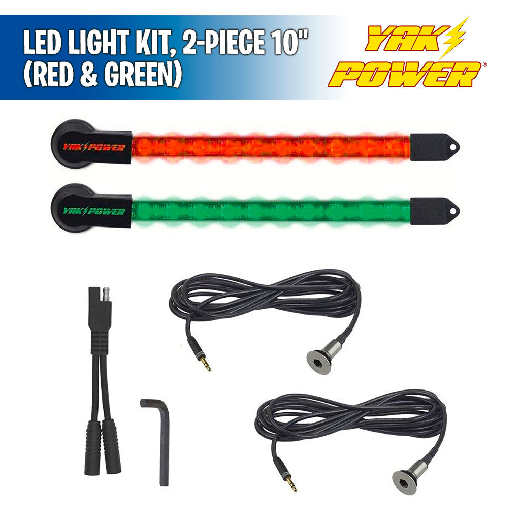 LED Light Kit, 2-Piece 10" (Red & Green) - Yak Power