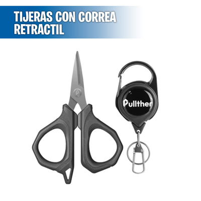 Tijeras con correa retráctil