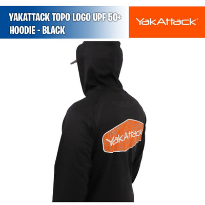 YakAttack Topo Logo UPF 50+ Hoodie - Black - YakAttack